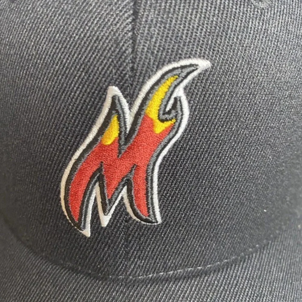 Mitchell & Ness Miami Heat Snapback Hat Logo Remix Black Adjustable New with Tag